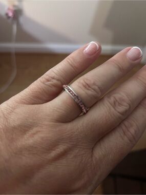 Pink Crystal Eternity Stackable Ring - Women's Jewelry